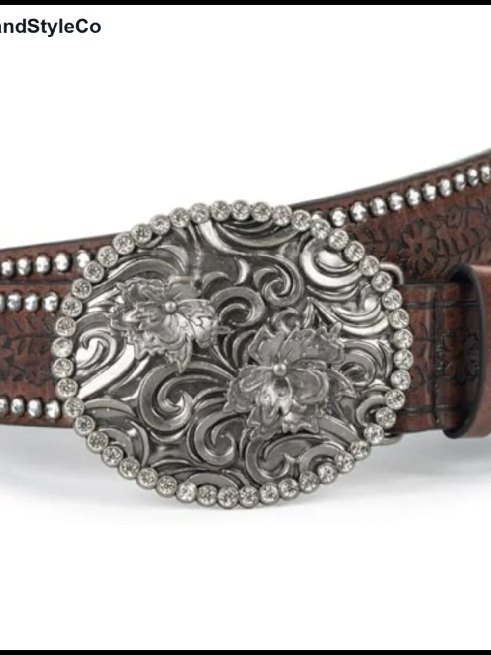 Western Engraved PU Leather Belt - Fits 28-38 Waist